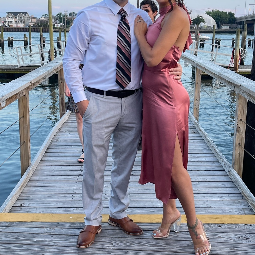 Silk mauve midi dress from Abercrombie and Fitch